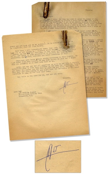 Hunter S. Thompson Letter Signed HST, One of His First From South America in 1960 -- ...Once I get a beach house and a scooter, heaven will be within my grasp...